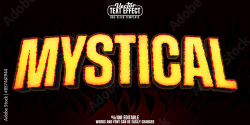 Mystic editable text effect, customizable wizard and halloween 3D font style