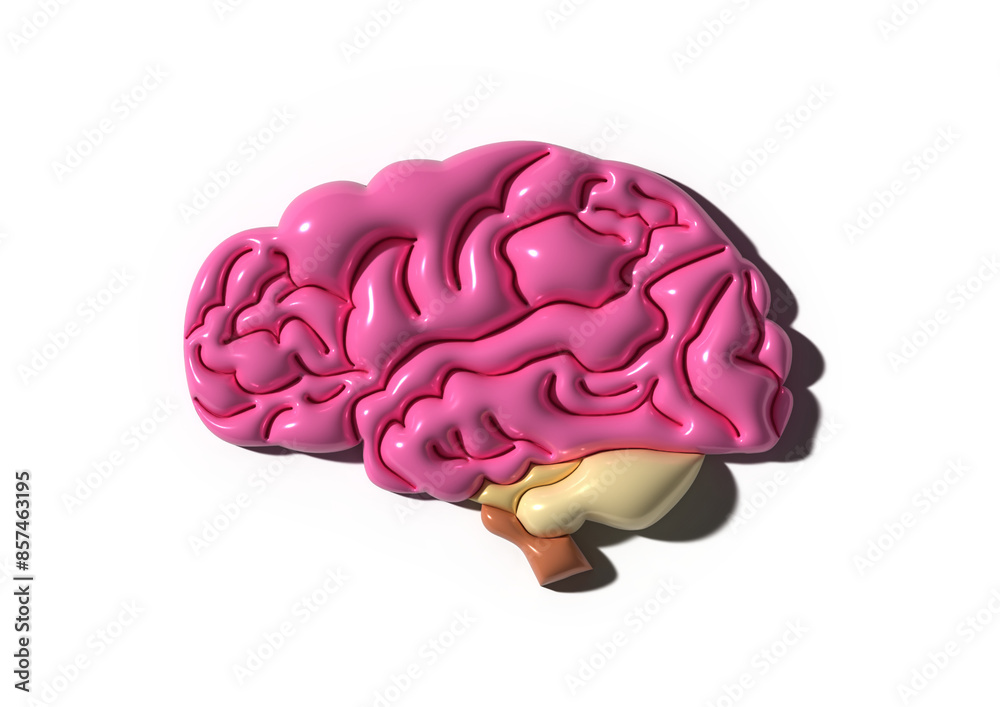 Obraz premium 3d brain illustration on transparent png background
