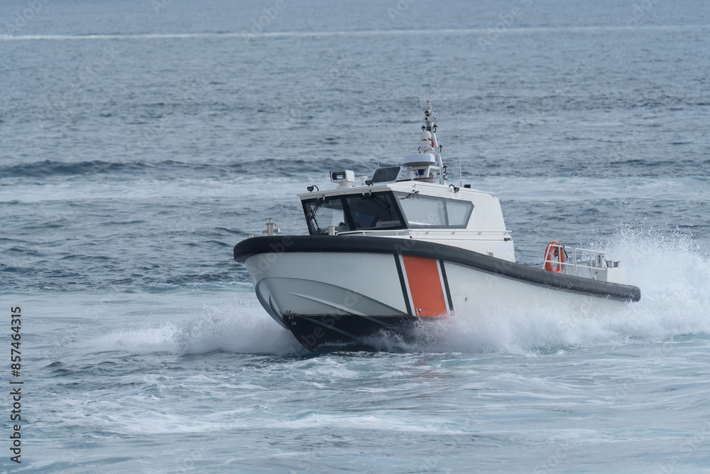 Fototapeta premium A boat capable of speeding on the sea