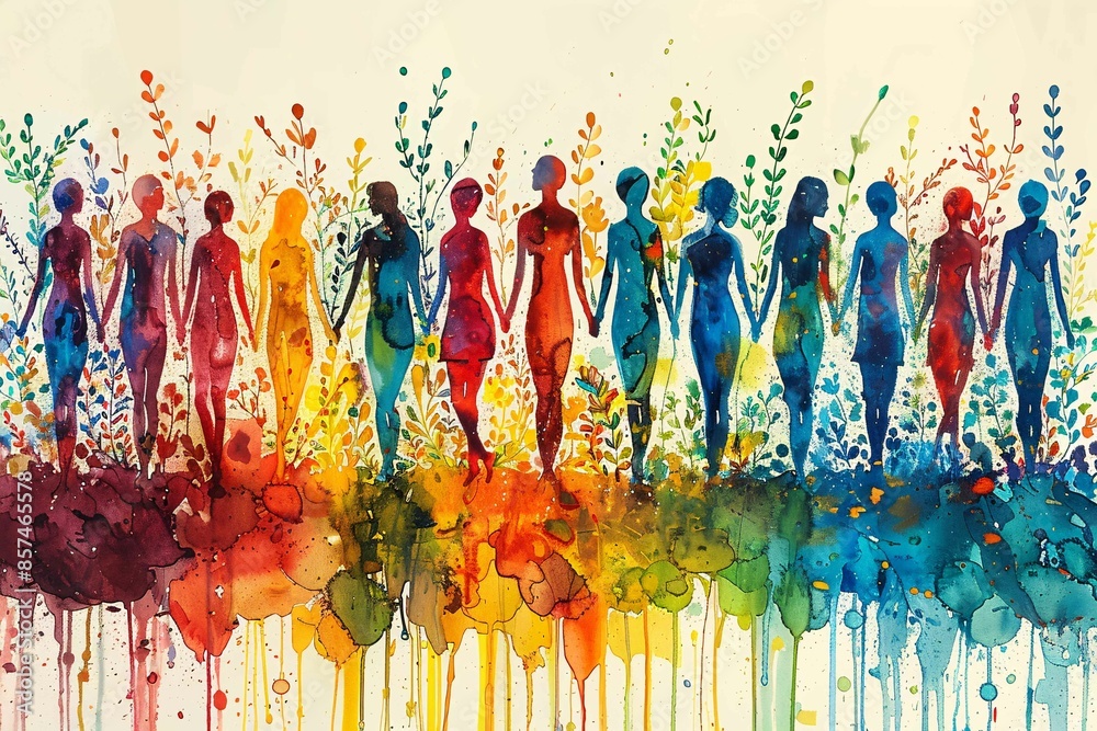 Solidarity symbol with diverse individuals. Solidarity symbol with diverse individuals.
