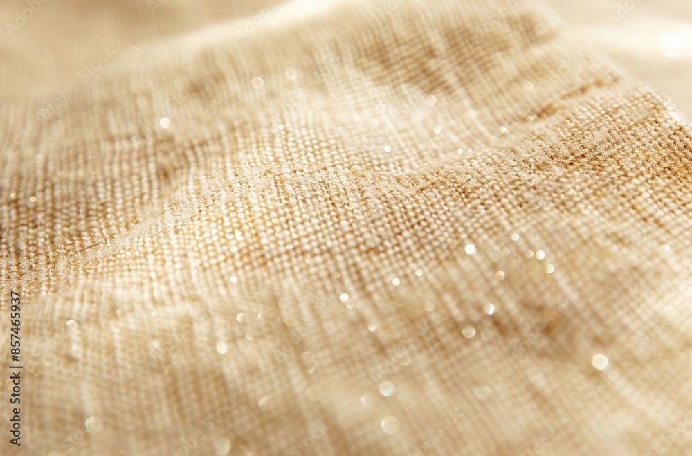 Fototapeta premium Close-Up Textile Detail: Fabric with Golden Glitter Embellishment