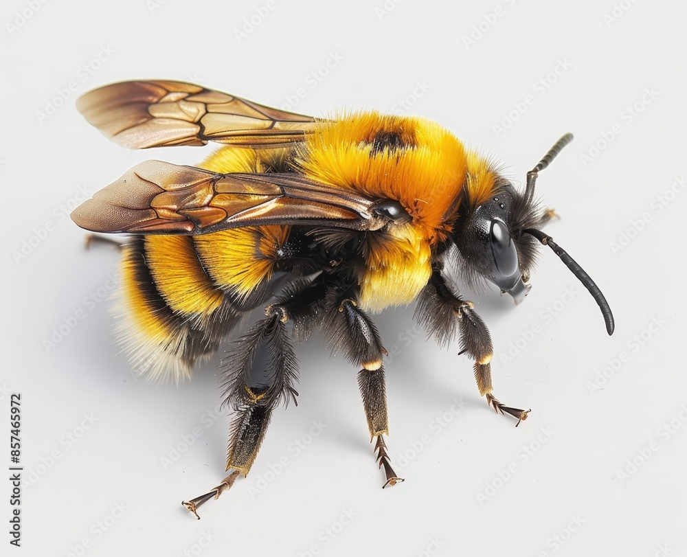 Striking Honey Bee Photograph: A Close-Up View of a Large, Fluffy Bee Striking Honey Bee Photograph: A Close-Up View of a Large, Fluffy Bee