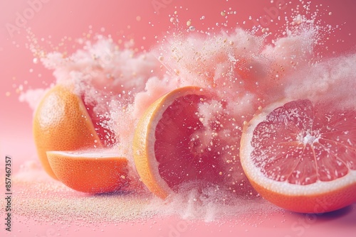 Vibrant Fruit Explosion for Food and Beverage Ads Generative AI photo