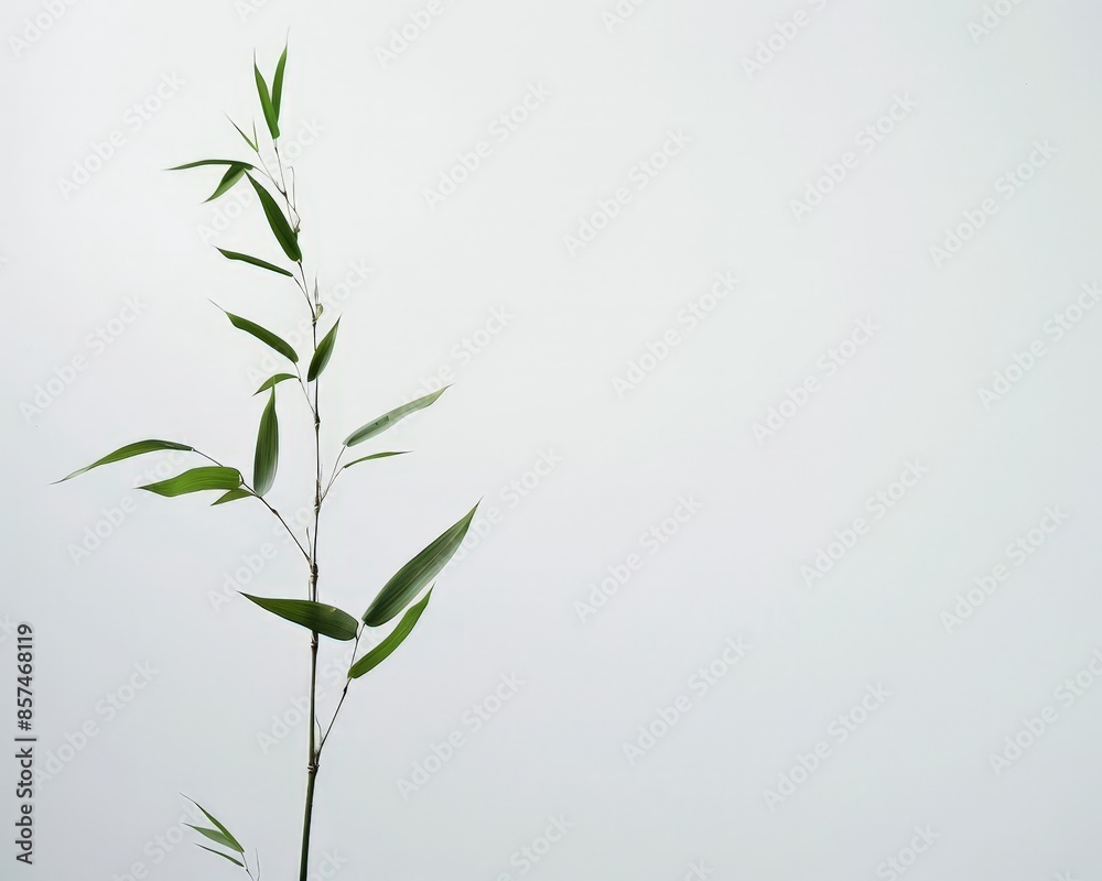 Minimalist Bamboo Plant in a White Space Minimalist Bamboo Plant in a White Space