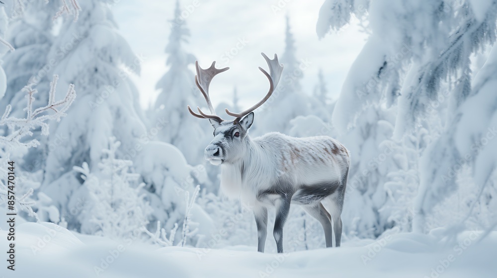 reindeer in the snow