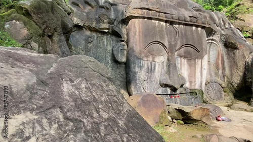Unakoti a hindu archaeological site of bas relief structures from the ninth century. A must visit tourist destination in Tripura state of India.