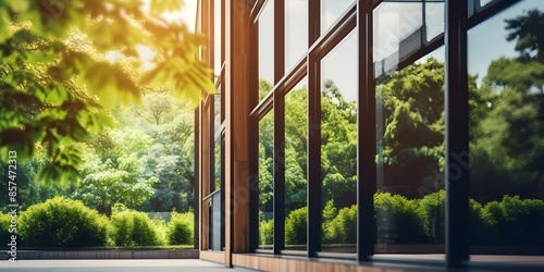 Explore sustainable building with energyefficient windows for ec. Concept Energy-efficient Windows, Sustainable Building, Eco-Friendly Design, Green Construction, Renewable Energy