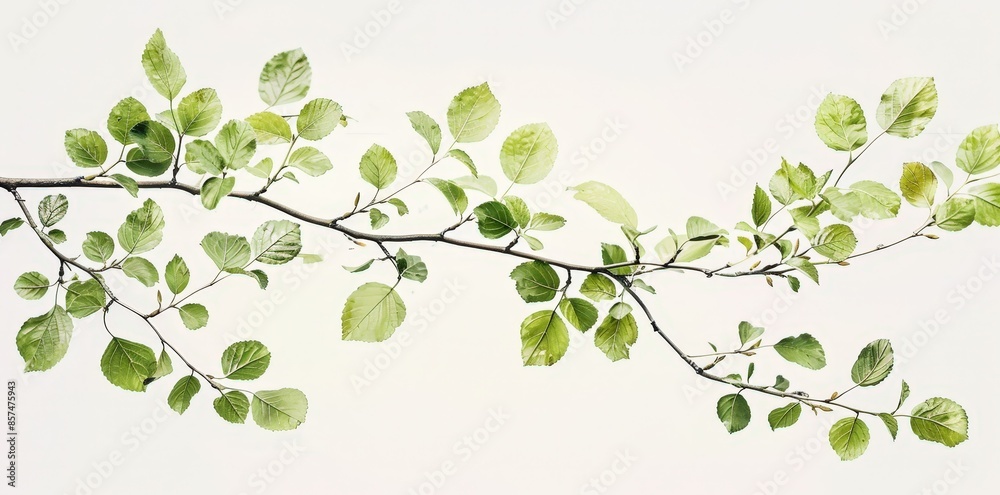Elegant Tree Branch Decorative Print: Fresh Green and Yellow Leaves with a Split Design, Perfect for Home Décor or Gift Ideas. Elegant Tree Branch Decorative Print: Fresh Green and Yellow Leaves with a Split Design, Perfect for Home Décor or Gift Ideas.