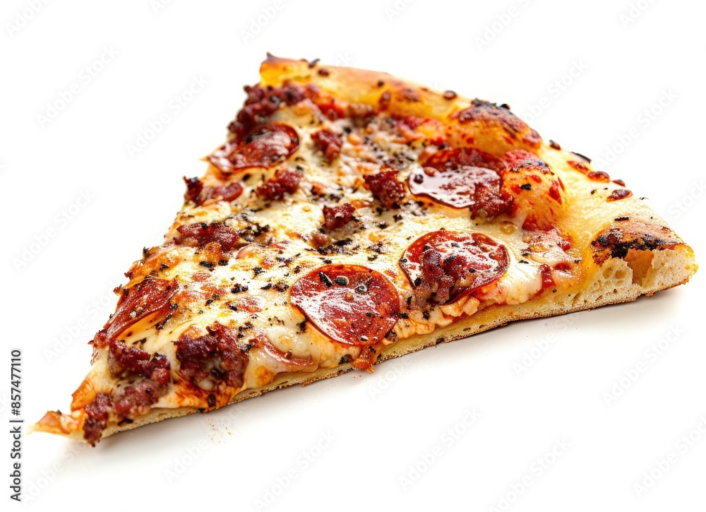 Cheesy Pepperoni Pizza Slice with Crispy Crust Cheesy Pepperoni Pizza Slice with Crispy Crust