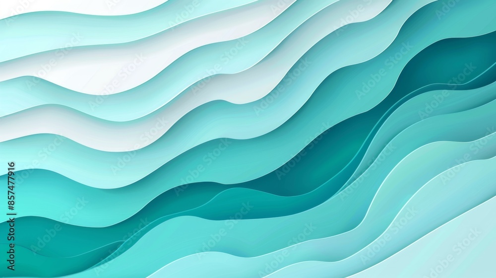 Abstract Aqua Waves Background Generative AI