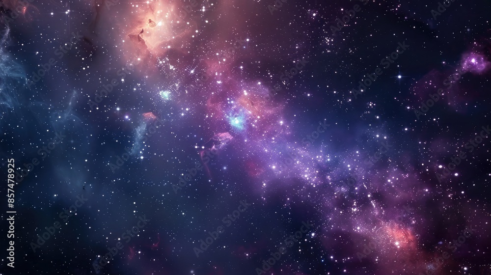 Obraz premium Abstract cosmic space background - Starry space with abstract nebula patterns