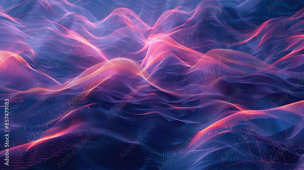 Obraz premium Abstract digital waves background - Digital waveforms with a futuristic look