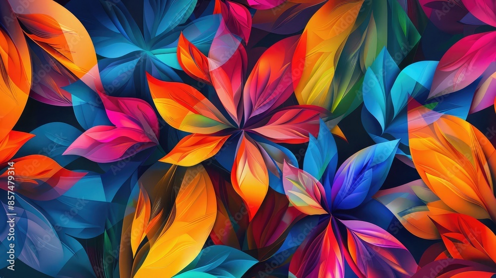 Abstract floral pattern background - Stylized floral patterns in vibrant colors Abstract floral pattern background - Stylized floral patterns in vibrant colors
