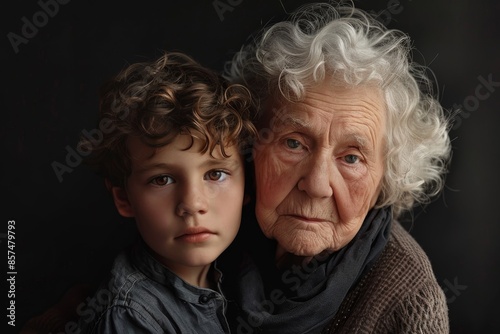 grandmother with her grandson Generative AI