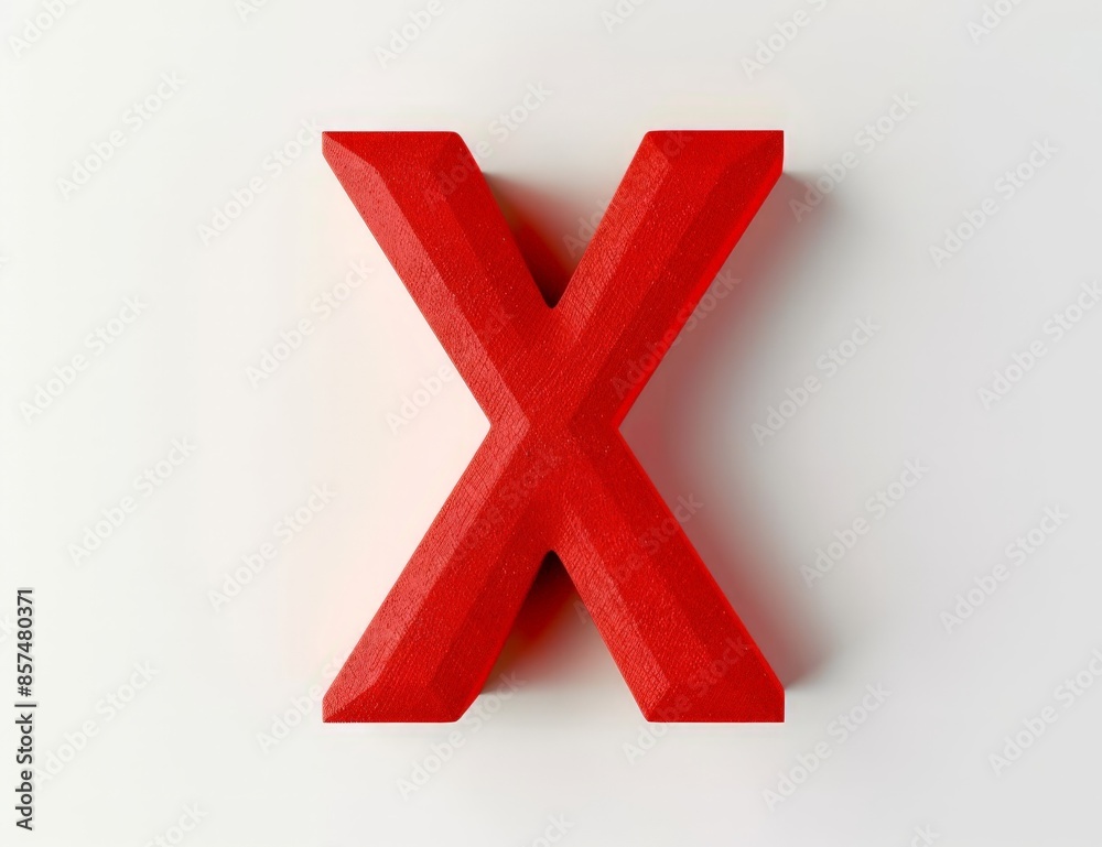 Vivid Red 3D Letter X Vivid Red 3D Letter X
