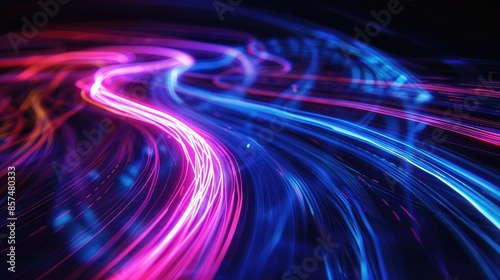 Abstract light trails background - Long exposure light trails creating swirling patterns