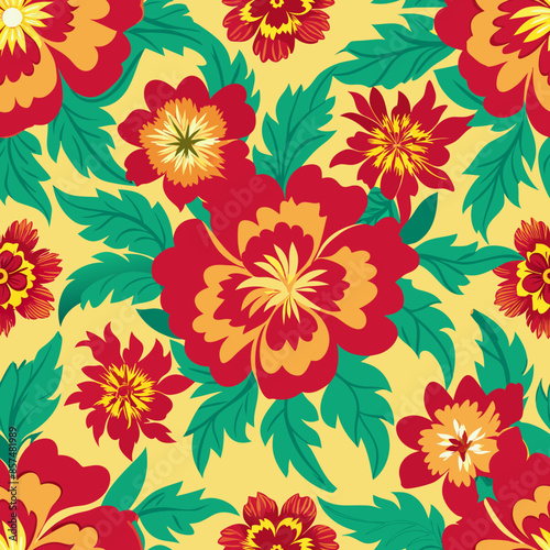 Wallpaper Mural seamless floral pattern Torontodigital.ca