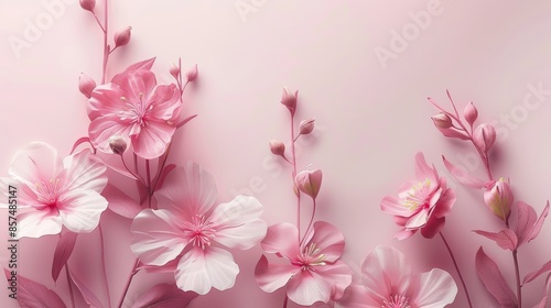 Delicate Floral Background for Cosmetics and Beauty Generative AI
