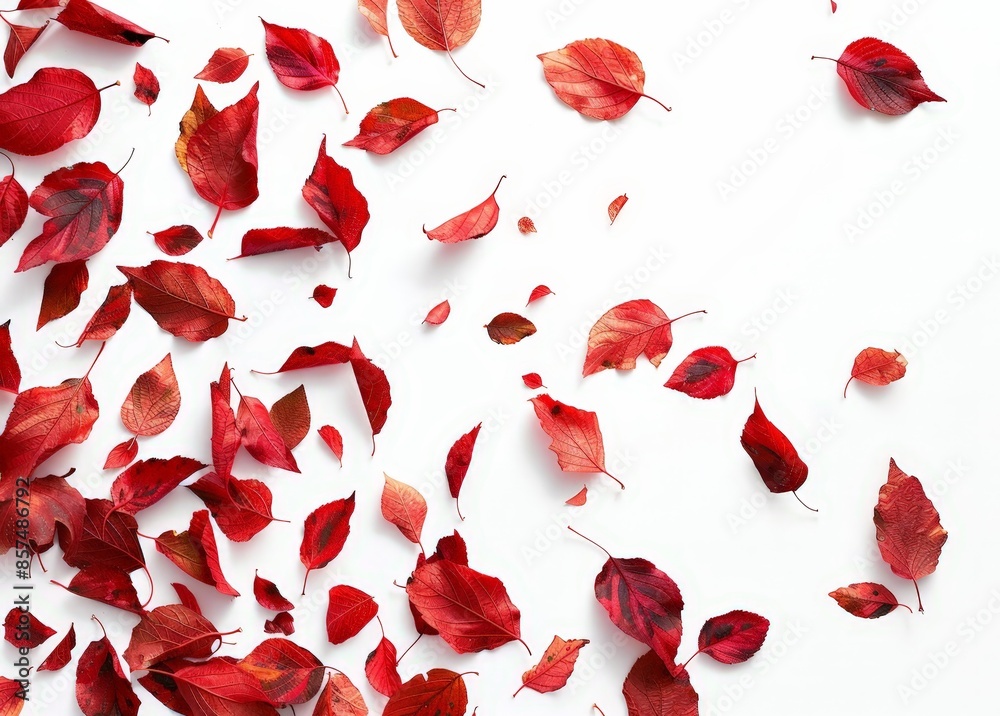 Autumn Leaves: Vivid Red Falling Autumn Leaves: Vivid Red Falling
