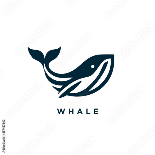 whale logo design concept icon symbol template