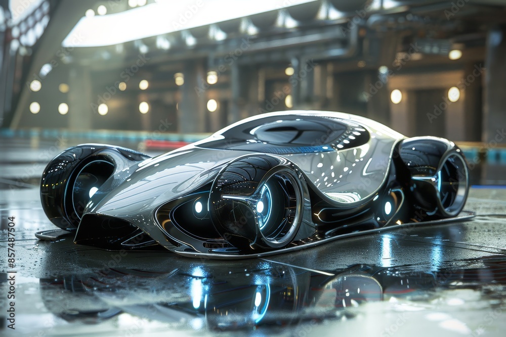 Fototapeta premium High quality image showcasing modern futuristic car design and development process