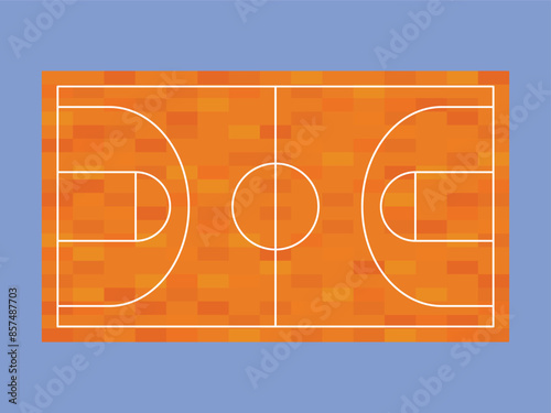 Basketball wooden court floor vector icon. wooden Basketball floor court illustration. Basketball sports field