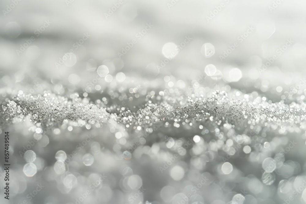 Snowy Blurred Background, Close-Up Focus on Snowflakes Snowy Blurred Background, Close-Up Focus on Snowflakes