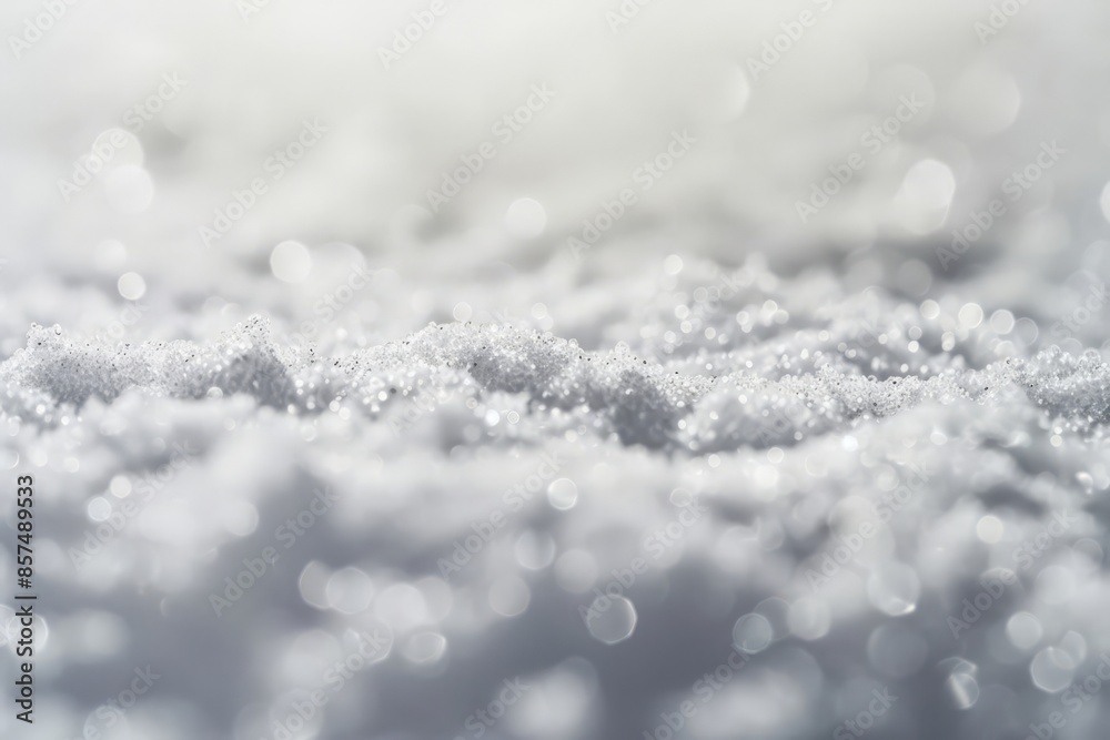 Snowflake Close-Up with Blurred Snowfall Background Snowflake Close-Up with Blurred Snowfall Background