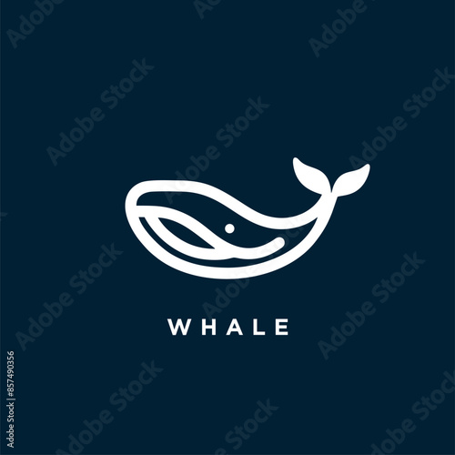 whale logo design concept icon symbol template
