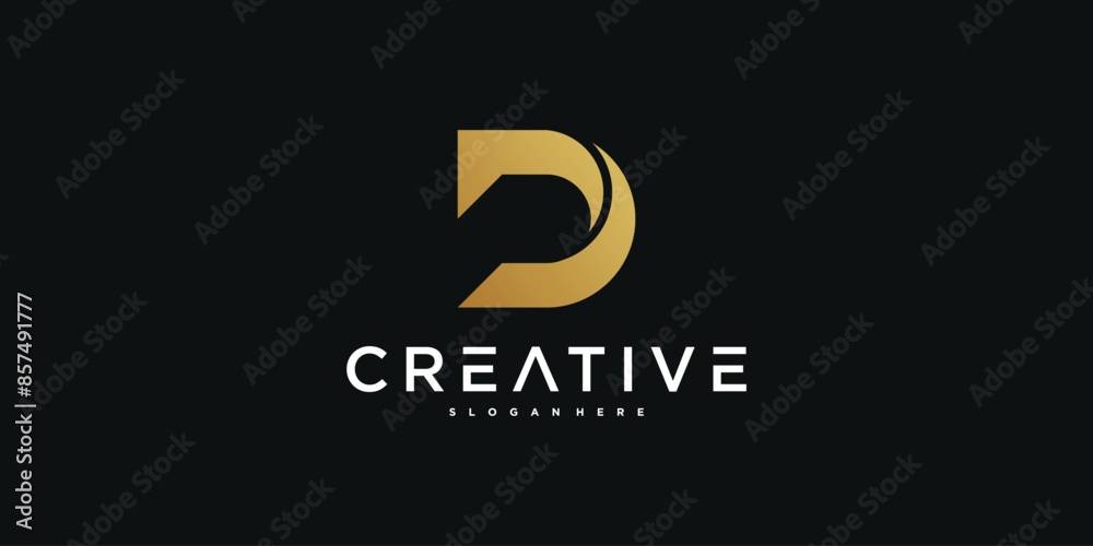 Initial D letter logo design with creative concapt. Premium Vector Initial D letter logo design with creative concapt. Premium Vector