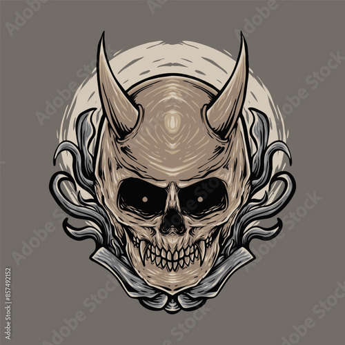 skull devil head vector illustration design