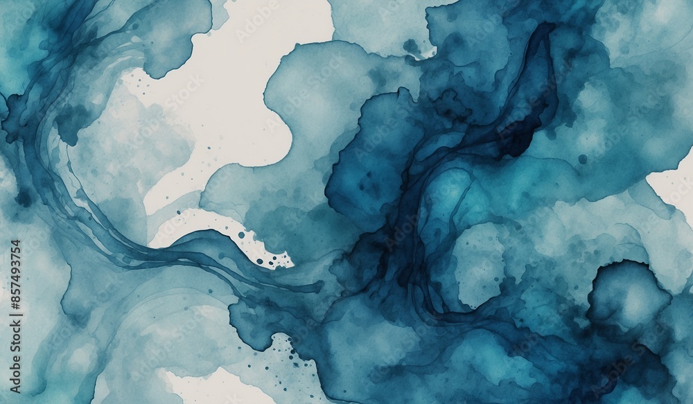 Fluidic blue watercolor abstract background image art Fluidic blue watercolor abstract background image art