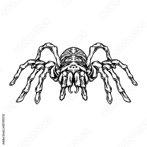 tarantula line art vector illustration design