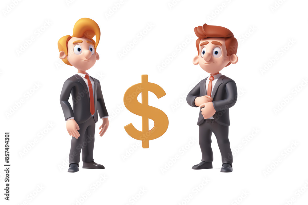 Two businessmen discussing a deal., isolated on a transparent background. Two businessmen discussing a deal., isolated on a transparent background.