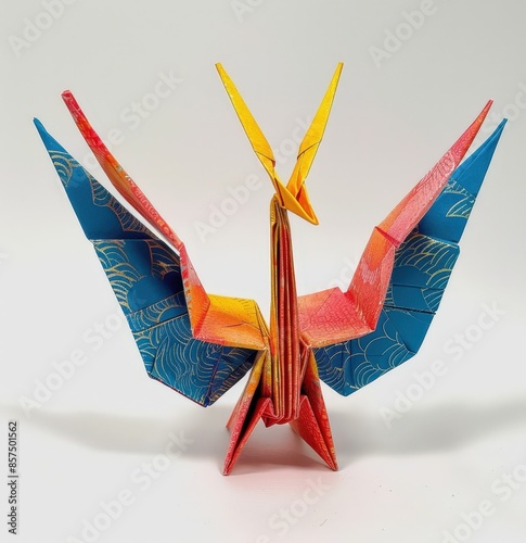 Stylish Handmade Origami Crane Sculpture Toy Decoration photo