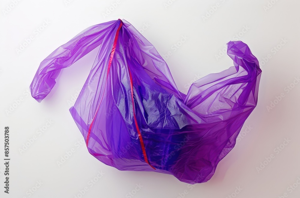 Purple Transparent Trash Bag on Plain Background Purple Transparent Trash Bag on Plain Background