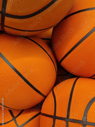 A pile of basketball balls 