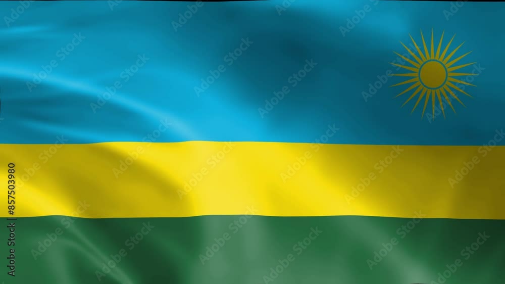 Animated national flag of Rwanda in high resolution.