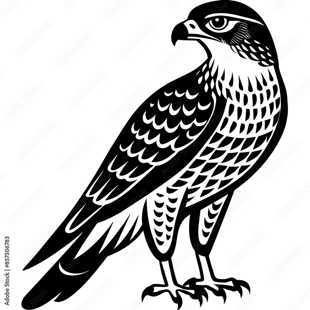 Fototapeta premium Stunning Cooper's Hawk Vector Illustration: High-Quality Digital Art for Nature Enthusiasts