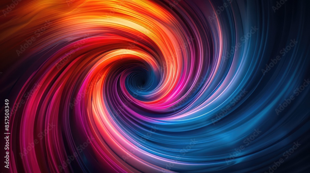 Dynamic Color Swirl on Dark Background: Abstract Art Dynamic Color Swirl on Dark Background: Abstract Art