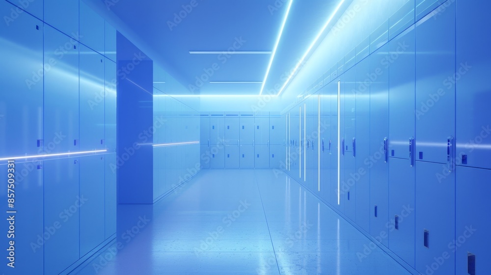 Futuristic Blue Data Center - Generative AI Futuristic Blue Data Center - Generative AI