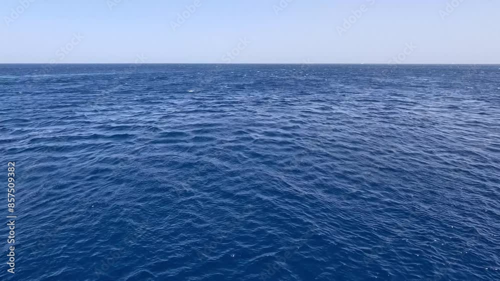 Blue sea and sky. Sea surface