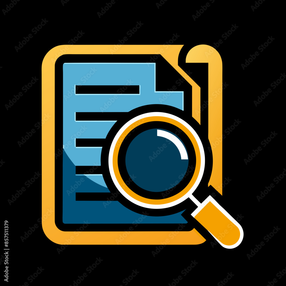 Enhanced Searchability Vector Illustration of Document Icon with Magnifying Glass Enhanced Searchability Vector Illustration of Document Icon with Magnifying Glass
