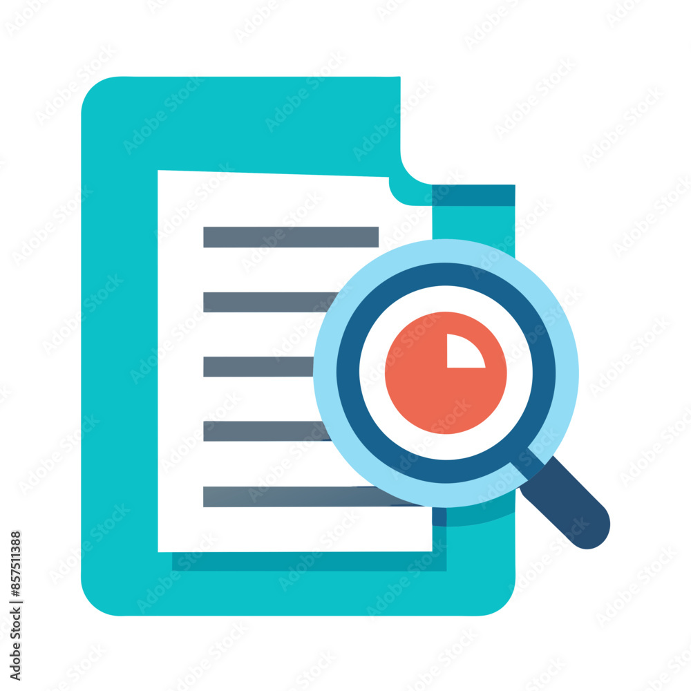 Enhanced Searchability Vector Illustration of Document Icon with Magnifying Glass Enhanced Searchability Vector Illustration of Document Icon with Magnifying Glass