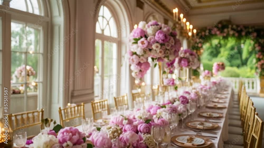 Wedding decoration with peonies, floral decor and event celebration, peony flowers and wedding ceremony in the garden, English country style idea Wedding decoration with peonies, floral decor and event celebration, peony flowers and wedding ceremony in the garden, English country style idea