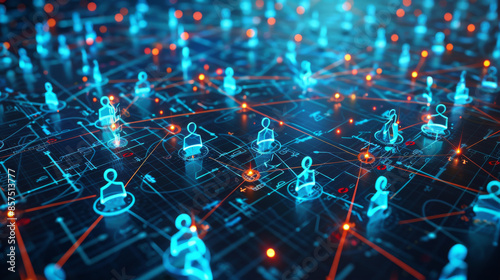 Social media platforms like Facebook and Twitter allow people all over the world to talk to each other. 3D images can be used to show how these connections work.