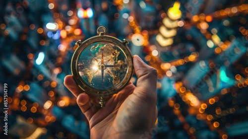 The digital compass: A strategic explorer for businesses, Vision crisis, Mission path, Agency creative, Digital strategy, Market decision, Achievement strategy, Financial stock, Company vision