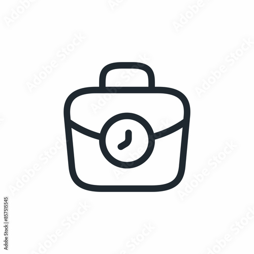 suitcase bag time clock icon