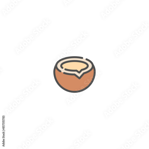 Coconut simple Vector Color Line Icons.