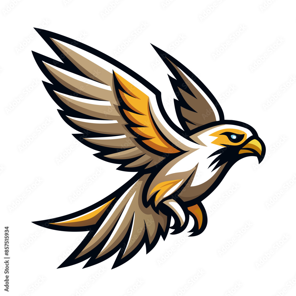 Obraz premium Graceful Falcon Bird Logo Vector Illustration for Dynamic Branding